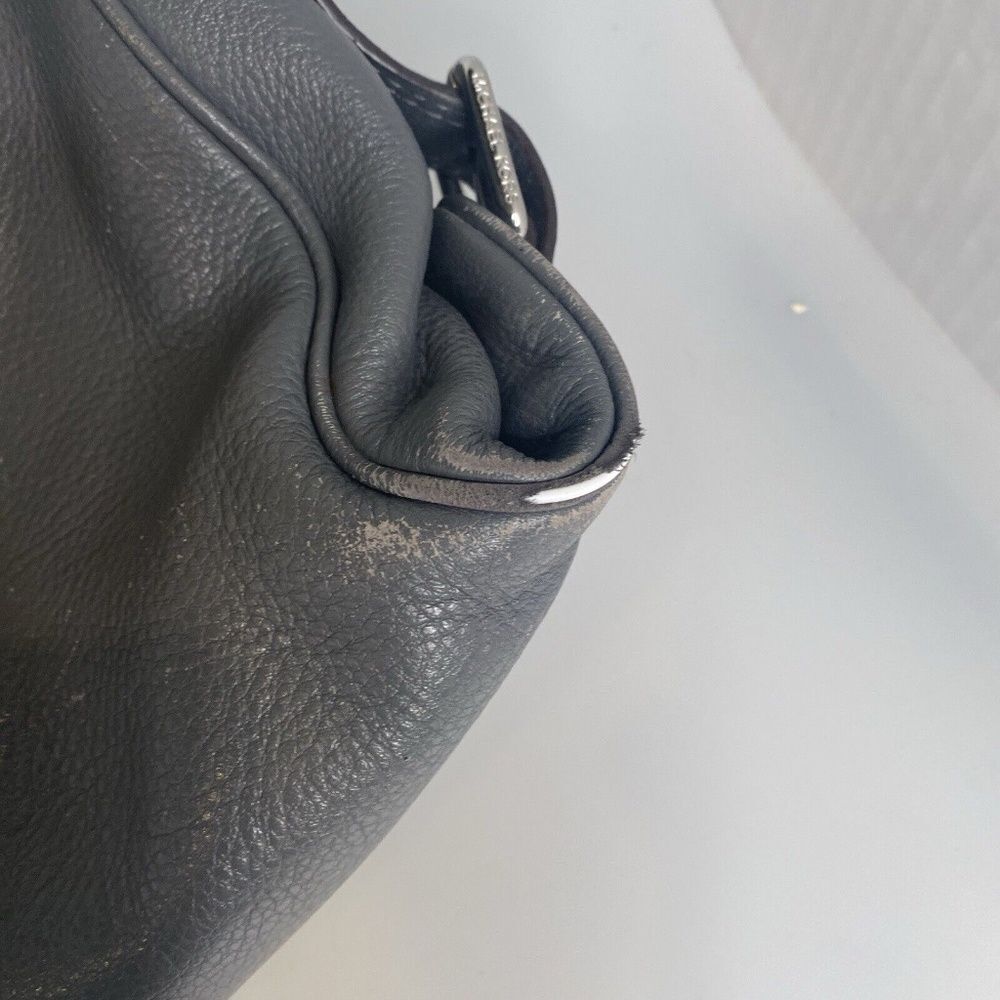 Michael Kors Hobo Shoulder Bag - Gray Gunmetal Pebbled Leather w/ MK Charm*Read- - Picture 13 of 16
